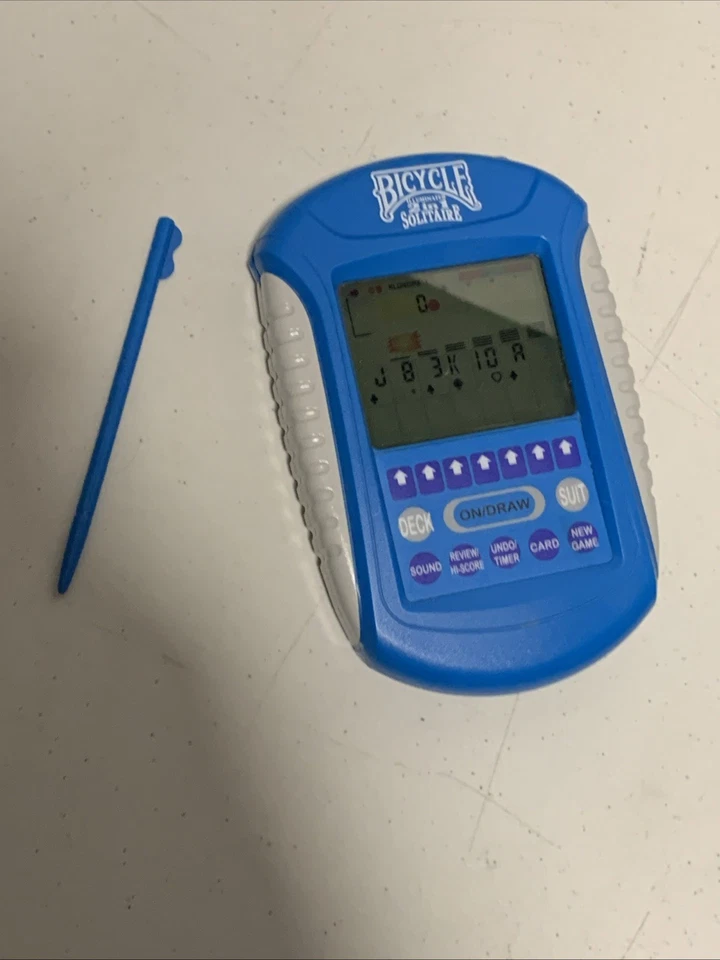 Bicicleta iluminada 2 em 1 solitário portátil cartão videogame com caneta testada - Imagem 2 de 4