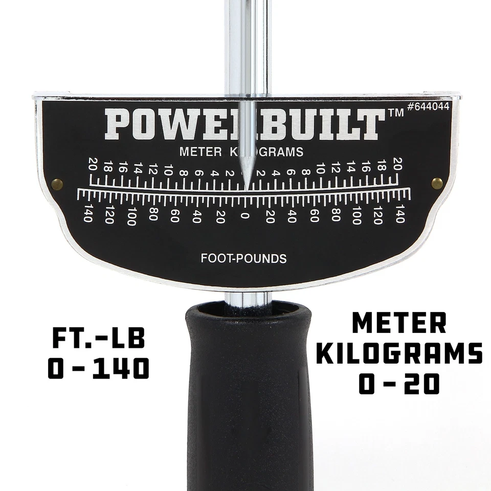 Powerbuilt 1/2-Inch Drive Needle Torque Wrench, 0 to 140 Ft. Lbs - Image 2 of 4