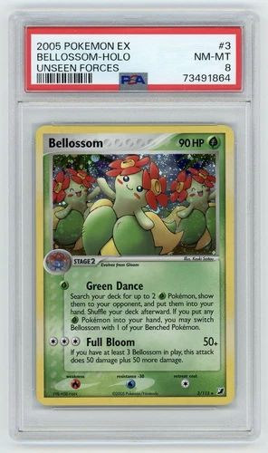 Bellossom Holo 3/115 EX Unseen Forces PSA 8 NM-MT Pokemon Card