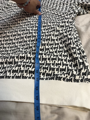FOG Fear Of God All Over Print AOP LOGO Hoodie Sz XL RARE MONOGRAM