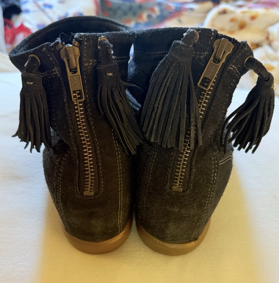 Isabel Marant Basley Botín Cuña Gamuza Azul Marino Suela de Goma Talla 9/40 Foto 4 de 4