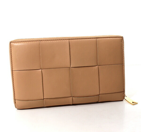 24PF new/BOTTEGA VENETA ジップウォレット Wallet Gold Bottega Veneta Round Zipper Long Wallet Beige Q713 | eBay