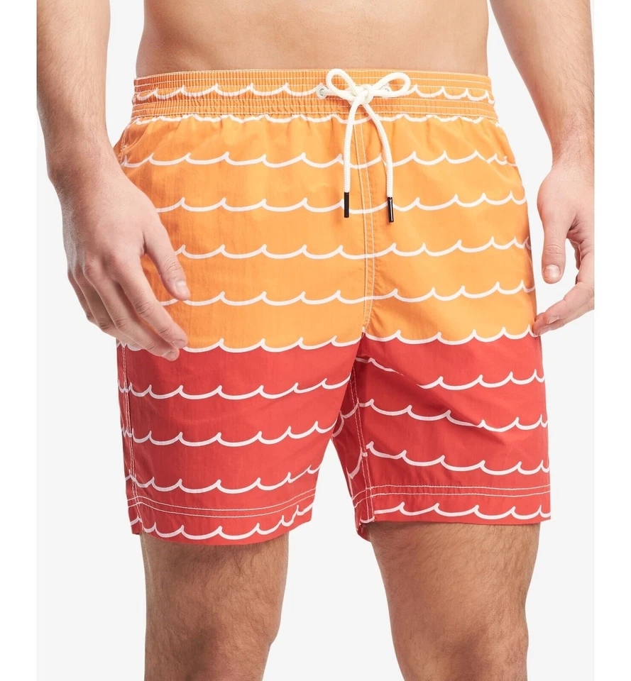 Pantalones Cortos Tommy Hilfiger 161014 Para Hombre Board Color Block Naranja Talla Pequeño Foto 2 de 2
