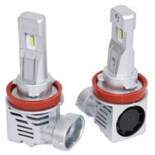 Coppia Lampade LED Auto Fari H11 Kit Lampadine Slim Ventola Luce Bianca 6500k - Miniatura 1