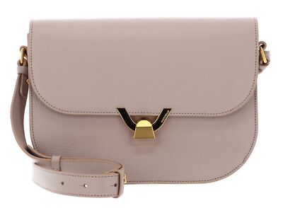COCCINELLE Dew Handbag Grained Leather Umhängetasche Tasche Rosette beige Neu