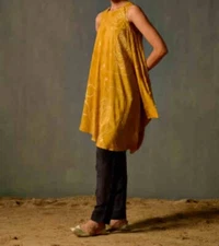 Yellow Floral Flowing Tunic Muslin silk (100% viscose) new