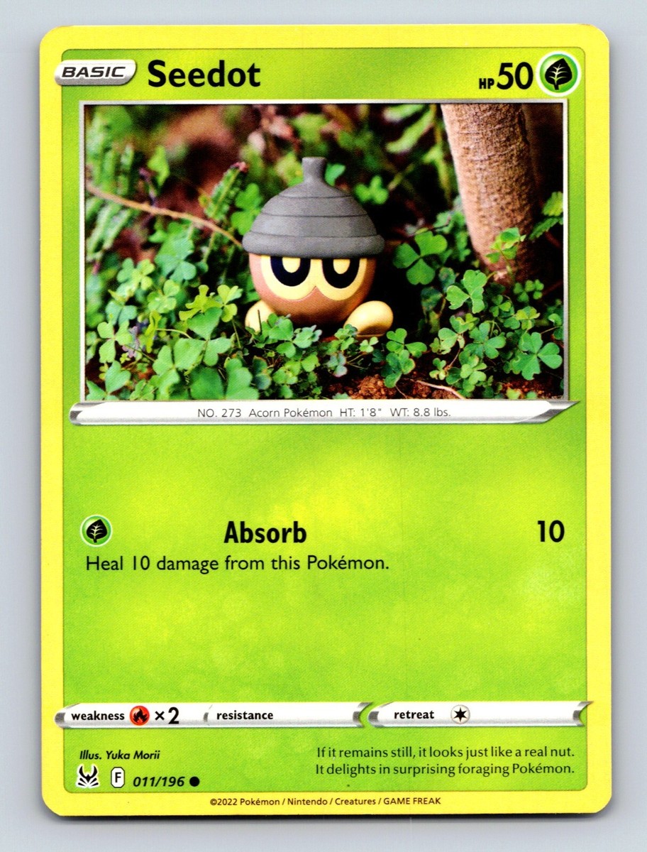 Seedot HP 50 Absorb Attack Green Acorn Pokémon Rarity Pokémon Card