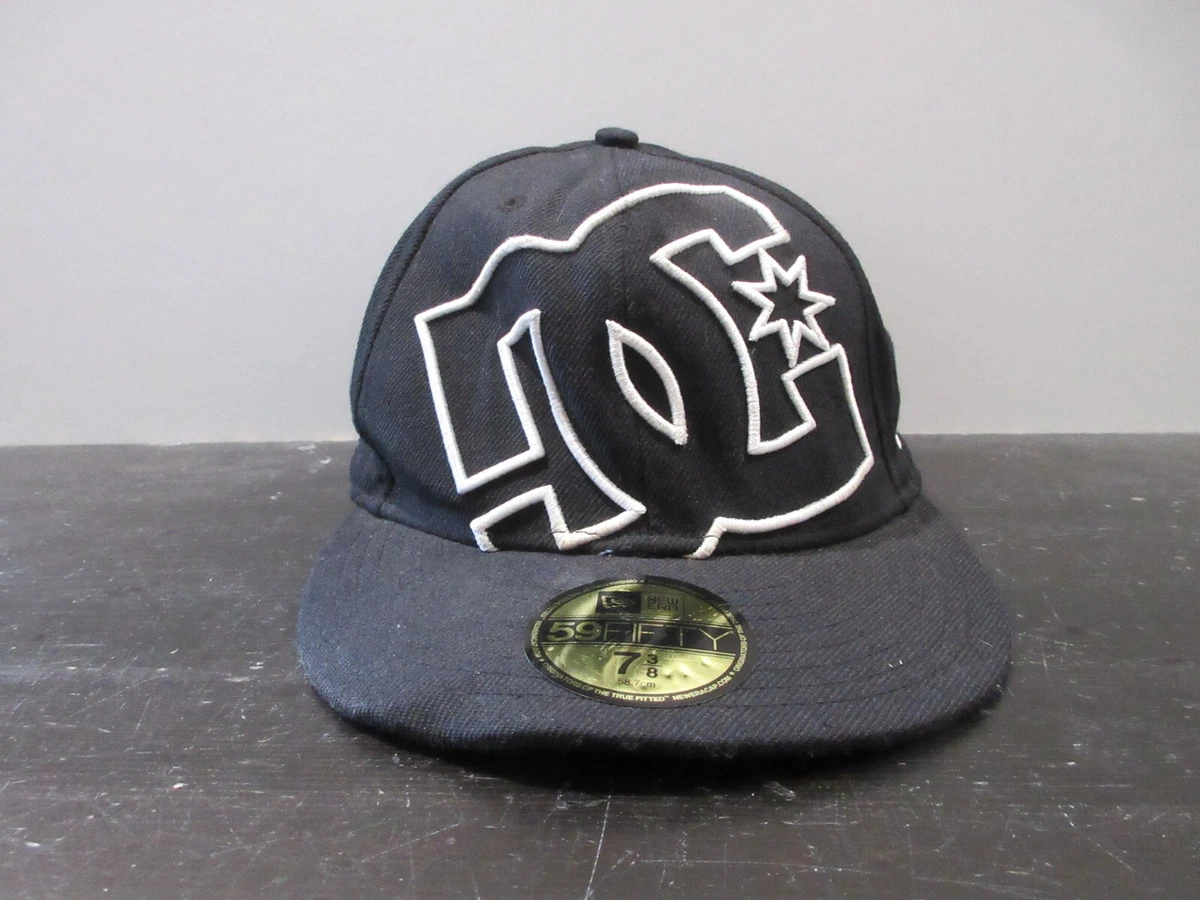 DC Shoes Hat Cap Fitted Mens 7 3/8 Black White Skater Skateboard New Era |  eBay