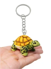 Turtle Tortoise Keychain Ring Clip Charm Miniature Wood Mini Figurine Animal