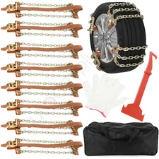 Universal 8PCS Snow Chains Car Tire Anti Slip Chain For SUV Truck Auto 165-215mm
