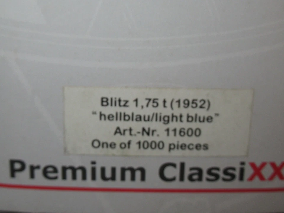 PREMIUM CLASSIXXS OPEL BLITZ 1 75t  fourgon 1.43 série limitée eligor nzg - Photo 2/4