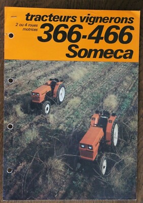 Prospekt Brochure Traktor Fiat Someca 366 und 466 Winzer Prospekt Tractor