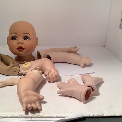 Vintage Doll Arms Head Lot Bisque Porcelain For Dolls Repair Making 