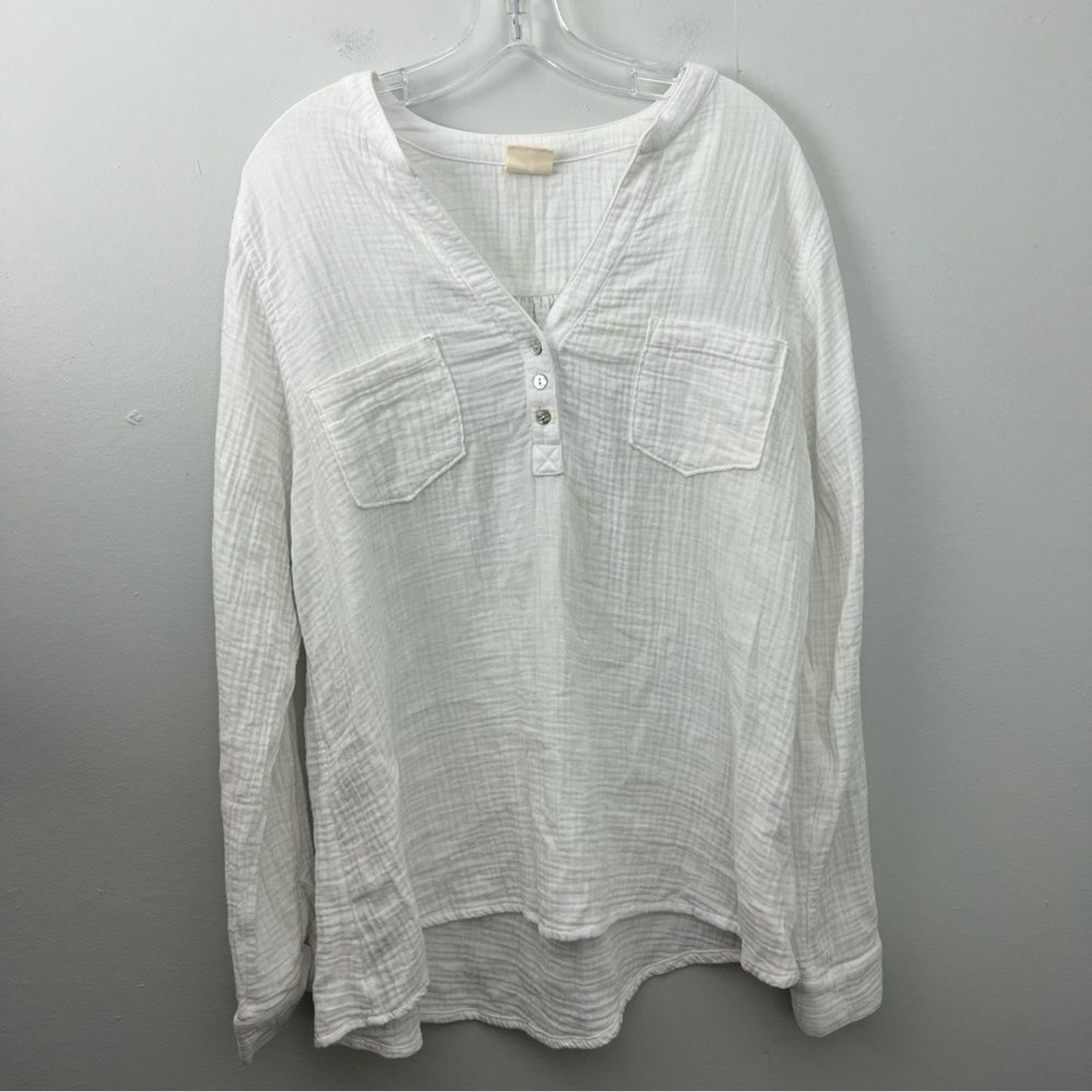 Mote Cotton Gauze Popover Shirt Womens size XXL Lagenlook Plus White eBay