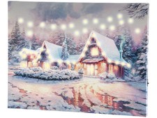 Tableau lumineux "Village sous la neige" 40 x 30 cm - Infactory