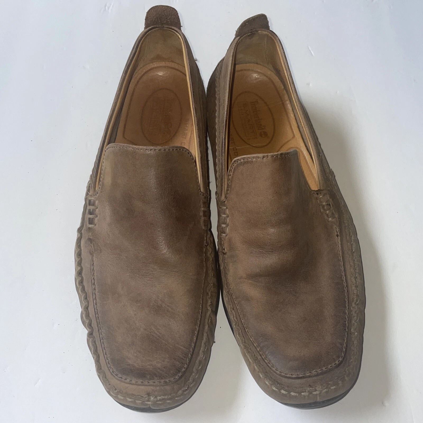 Mocassino Timberland Smart Comfort da uomo taglia 10 M in pelle marrone scarpa da guida