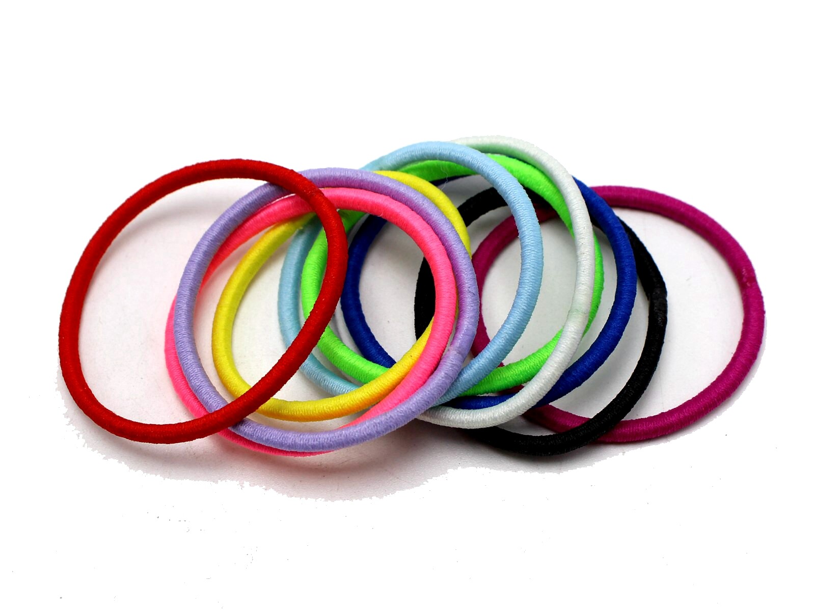 50 Mixed Color Strong Elastic Scrunchie Hair Band Rope Ponytail Holder
