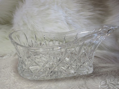 GORHAM CRYSTAL LADY ANNE HEAVY WINE BOTTLE CADDY HOLDER 11.5" LONG - Picture 5 of 11