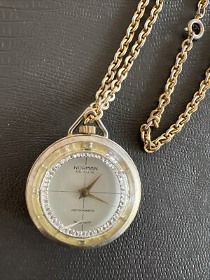 Vintage Norman Deluxe Pendant Necklace Watch Women 34mm Gold Tone Manual Swiss 1970s Women main image 4