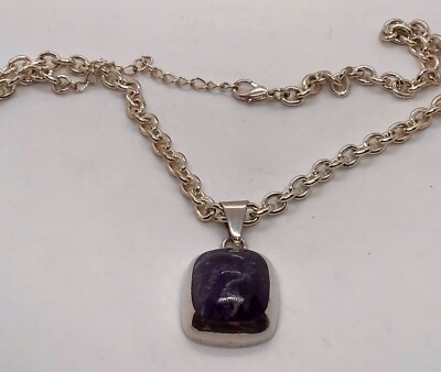 Vintage Sterling Silber und Sodalith Anhänger mit Kette. Top Zustand