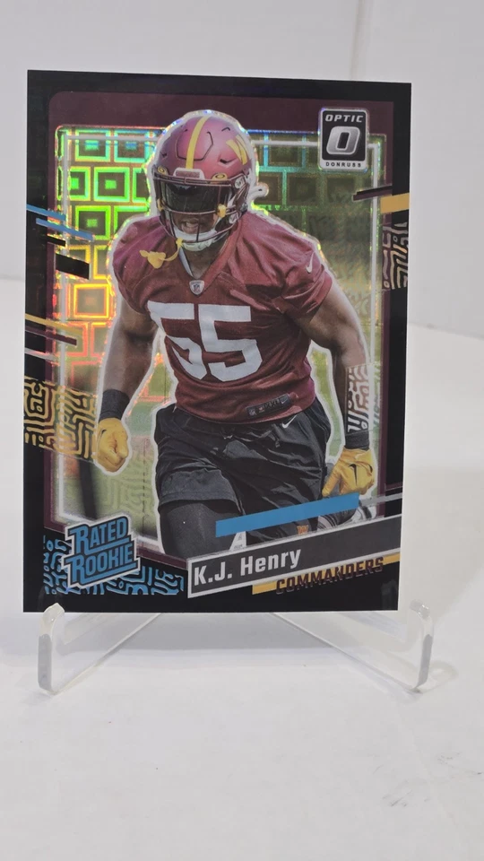 🚨2023 K.J. Henry RC🏈Optic BLACK PANDORA ROOKIE NUMBERED 21/25! SSP!🚨🚨🚨 - Image 3 of 4