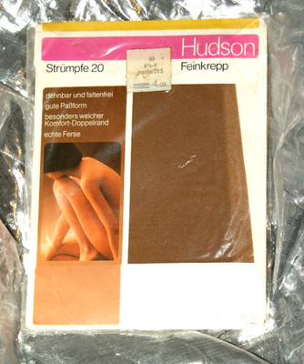 HUDSON Strümpfe * STRAPS - STRÜMPFE Perle Feinkrepp Vintage Gr.  8 1/2 - 9