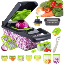 16-In-1 Vegetable Fruit Chopper Cutter Food Onion Veggie Dicer Slicer Kitchen US