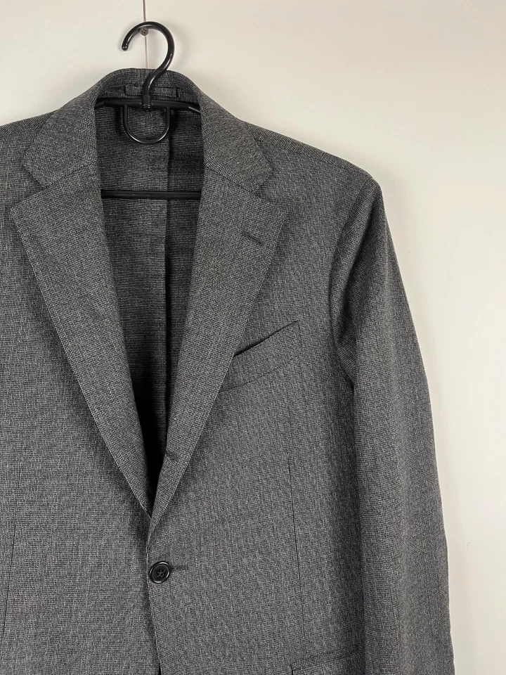 Lardini 豪华经典男式灰色羊毛西装外套夹克意大利制造 48 码 — 第 3/4 张图片