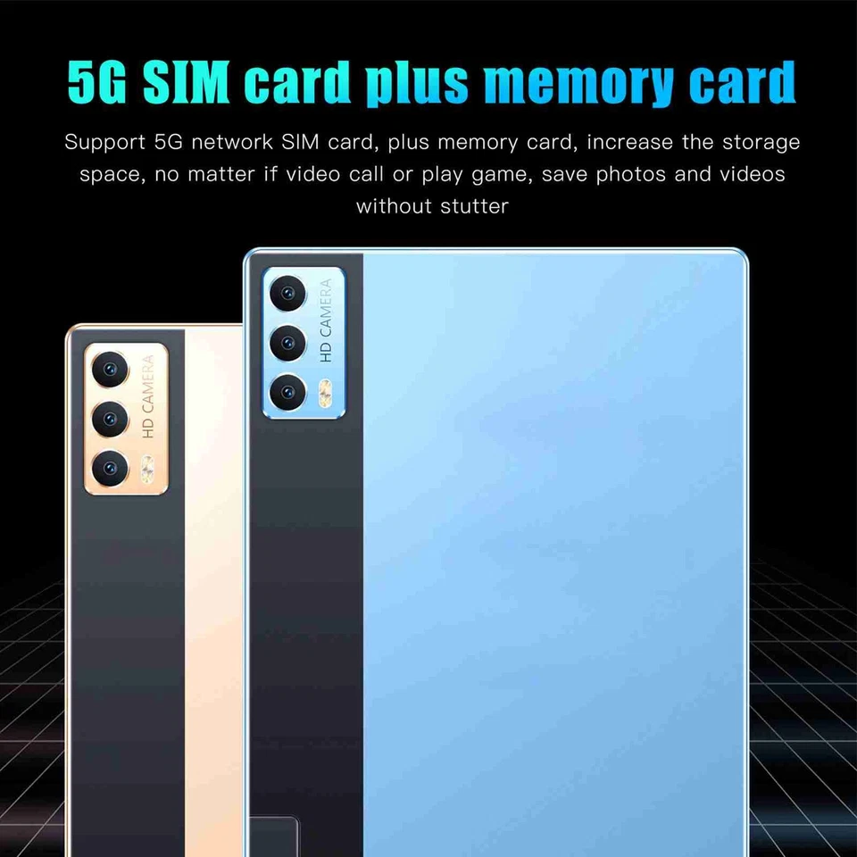 10.1in Tablet For Android11 2.4G 5GWiFi 8GB RAM 256GB ROM 1920x1200 5MP 13MP - Image 2 of 4