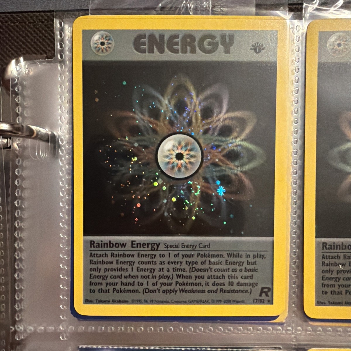 Pokmon TCG 1st Edition Holo Team Rocket Rainbow Energy 17/82 Vintage 2000  SWIRL | eBay