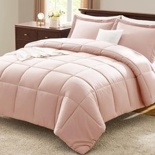 King Comforter Set - Blush Pink Comforter King Size, 3 Pieces Box Stitched Be...