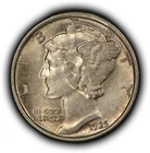 1925 10c Mercury Silver Dime - UNC - SKU-Z6765