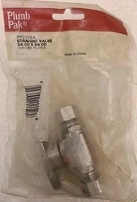 Plumb Pak PP20064 Straight Valve 3/8OD Compression X  3/8 OD Compression
