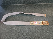 Vintage BSA Boy Scouts Youth Belt Gold Brass Buckle and 3 slides 32"
