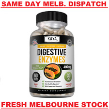 DIGESTIVE ENZYMES 400mg Bromelain & Papain Digestive Health Support 60 Capsules