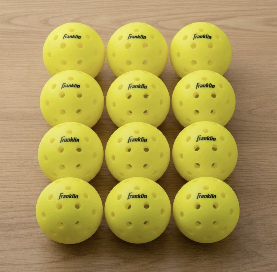 12  Franklin X-40 Pickleballs~ Indoor/ Outdoor PicklbBalls Optic Yellow