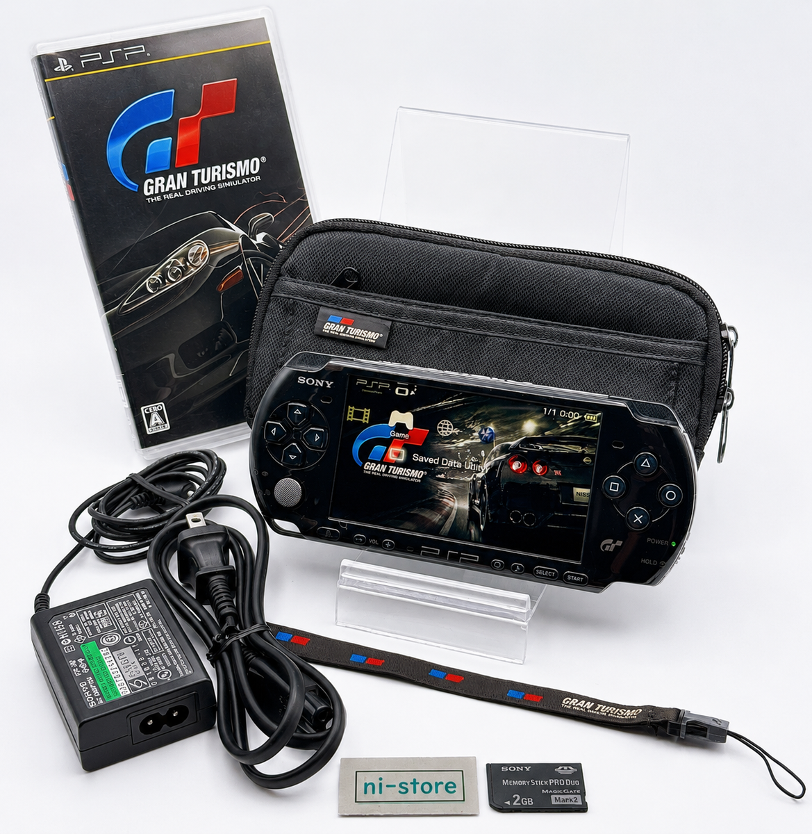 Sony PSP-3000 Console Gran Turismo Limited Region free w/Pouch etc