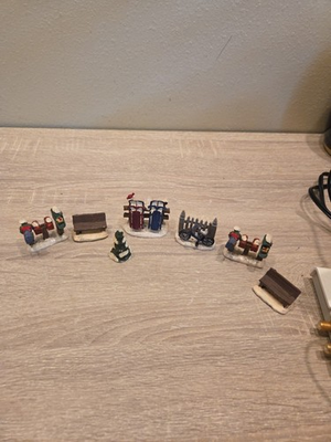 #ad Assorted Figurines Christmas Village Accessories Set of 7 Holiday Decorations $11.60