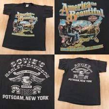vtg 80s HOLOUBEK Harley-Davidson America The Beautiful t-shirt MEDIUM usa made