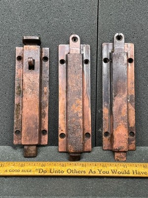 Vintage Full Set French Double Door Top and Bottom Bolts and Foot Lock Release