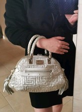 Gianni Versace borsa a mano argento meandro piccola vintage nappe borsa bag
