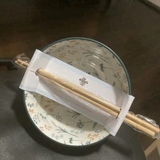 Shabby Chic Blue Floral Ramen Noodle Bowl Set w Chopsticks HOLIDAY COLLEGE GIFT 