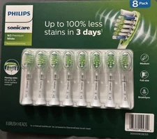Philips Sonicare W3 Premium White Replacement Tooth Brush Heads - 8 pack