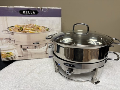 #ad #ad BELLA 🔥 6.5QT Electric Stainless Steel Chafing Dish In Original Box Working $49.95