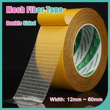 25M Strong-Adhesive Fibre Tape 12mm-60mm Double-Sided Mesh-Cloth Backed Tape