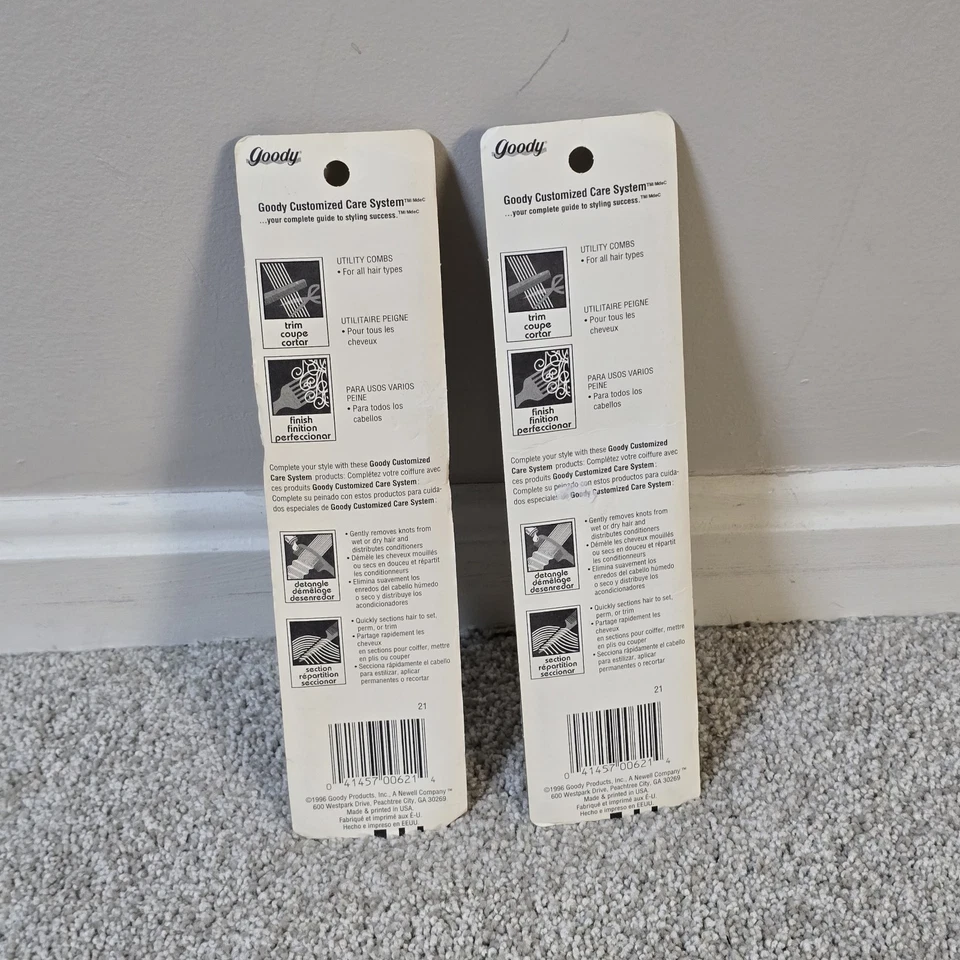 Peine de bolsillo Goody 1996 vintage 00621 2 unidades x 2 hecho en EE. UU. peines nuevos Foto 4 de 4