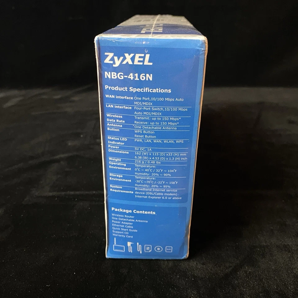 SEALED ZyXEL NBG-416N 150 Mbps 4-Port 10/100 Wireless N Router - NEW - Image 4 of 4