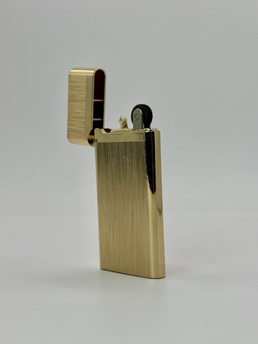 Luxury Gold Metal Slimline Kerosene Cigar lighter Uk Stock - Picture 4 of 5