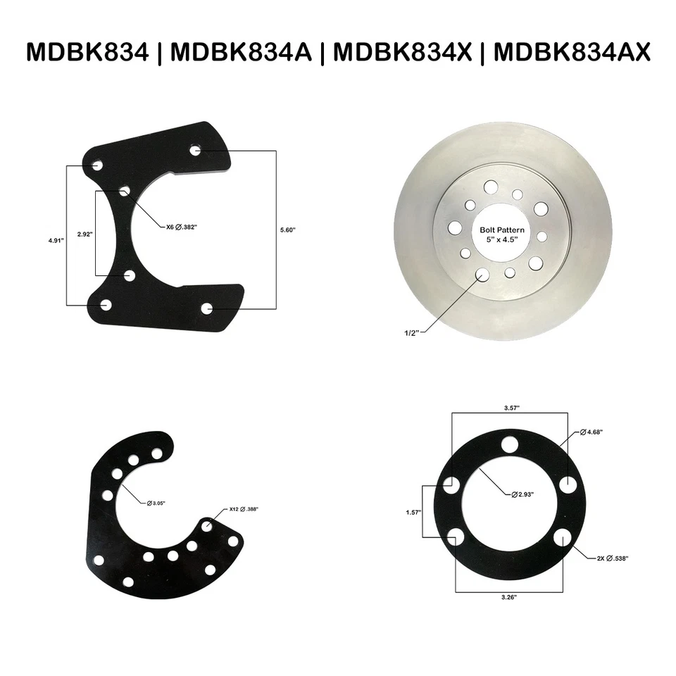 Mopar Rear Disc Conversion Standard Rotors With Parking Brake No Cables - Image 2 of 4