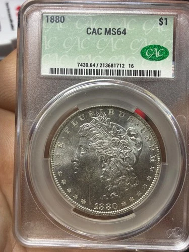 1880 P MS64 CAC Morgan Silver Dollar S Key Date Blast White Superb Eye Appeal PQ